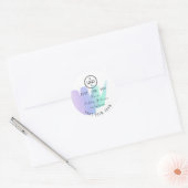 Dank Logo gemaakt met liefdesroze Paarse Mint Ronde Sticker (Envelop)
