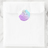 Dank Logo gemaakt met liefdesroze Paarse Ombre Ronde Sticker (Tas)