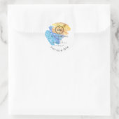 Dank Logo gemaakt met Love Blue Oranje Ronde Sticker (Tas)