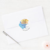 Dank Logo gemaakt met Love Blue Oranje Ronde Sticker (Envelop)