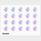 Dank Logo gemaakt met Love Blue Roze Paars Ronde Sticker (Vel)