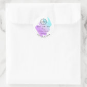 Dank Logo gemaakt met Love Blue Roze Paars Ronde Sticker (Tas)
