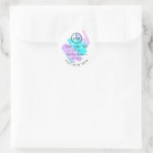 Dank Logo gemaakt met Love Ombre Pink Blue Ronde Sticker (Tas)