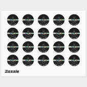 Dank Logo Gemaakt met Love Stroke Holograph Zwart Ronde Sticker (Vel)