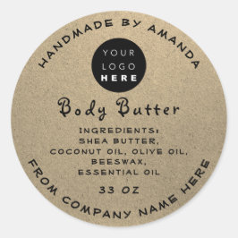 Dank Logo Handmade Cosmetic Paper Kraft Ronde Sticker