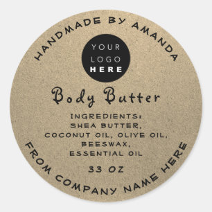 Dank Logo Handmade Cosmetic Paper Kraft Ronde Sticker