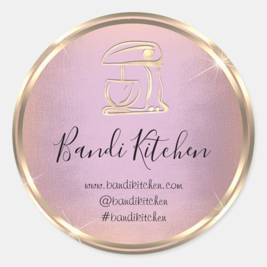 Dank Logo Kitchen voor het koken van het Tsjetsjee Ronde Sticker (Voorkant)