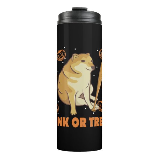 Dank Meme Cheems Halloween Hond Thermosbeker (Voorkant)