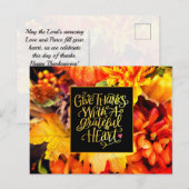 Dank met een dankbaar hart Thanksgiving Briefkaart (Voorkant / Achterkant)