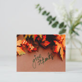 Dank met herfstbladeren Thanksgiving Briefkaart (Staand voorkant)