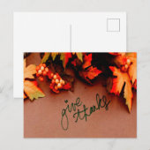 Dank met herfstbladeren Thanksgiving Briefkaart (Voorkant / Achterkant)