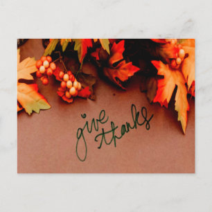 Dank met herfstbladeren Thanksgiving Briefkaart