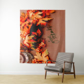 Dank met herfstbladeren Thanksgiving Wandkleed (In situ)