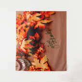 Dank met herfstbladeren Thanksgiving Wandkleed (Voorkant)