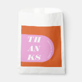 Dank Modern Minimaal Roze Oranje Retro Boog Bedankzakje (Voorkant)