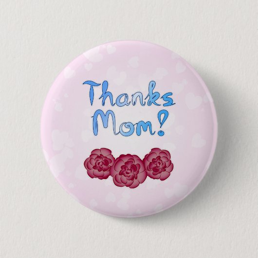 Dank Moeder met Anjer Bloem voor Moederdag Ronde Button 5,7 Cm (Voorkant)