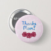 Dank Moeder met Anjer Bloem voor Moederdag Ronde Button 5,7 Cm (Voorkant /achterkant)