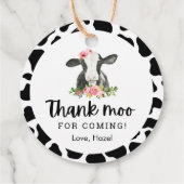 Dank Moo voor het komen Koe verjaardag dank je Bedankjes Labels (Achterkant)