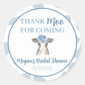 Dank Moo Voor Het Komen Ronde Sticker (Voorkant)