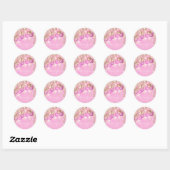 Dank Naam 16e baby shower Glitter Ballons goud Ronde Sticker (Vel)