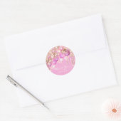 Dank Naam 16e baby shower Glitter Ballons goud Ronde Sticker (Envelop)