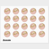 Dank Naam 16e Bruids Glitter Ballon Goud Confett Ronde Sticker (Vel)