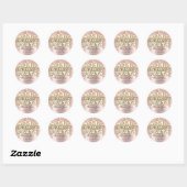 Dank Naam 31ste Verjaardagsfeest Glitter Drips Roz Ronde Sticker (Vel)