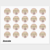 Dank Naam 80ste Verjaardagsfeest Glitter Drips Roo Ronde Sticker (Vel)