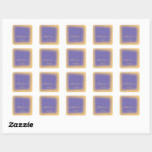 Dank Naam Bruin Geel  Make-up Blauwe Stof Vierkante Sticker (Vel)