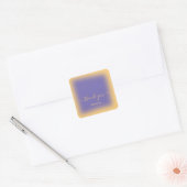 Dank Naam Bruin Geel  Make-up Blauwe Stof Vierkante Sticker (Envelop)