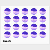 Dank Naam Datum Spark Bridal Pink Cobalt Blue Ronde Sticker (Vel)