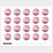 Dank Naam Datum Spark Bridal Pink Rose Ronde Sticker (Vel)