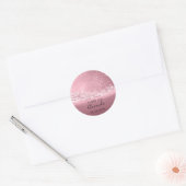 Dank Naam Datum Spark Bridal Pink Rose Ronde Sticker (Envelop)
