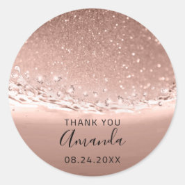 Dank Naam Datum Spark Bridal Roos Gold Ronde Sticker