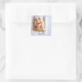 Dank Naam Frame Foto Bruidsfeest Sweet16th Vierkante Sticker (Tas)