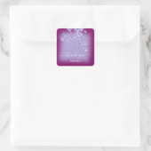 Dank Naam Glitter Bruids Sweet 16e Bes Violet Vierkante Sticker (Tas)
