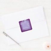 Dank Naam Glitter Bruids Sweet 16e Paars Violet Vierkante Sticker (Envelop)