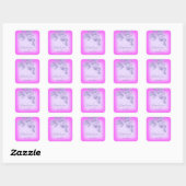Dank Naam Glitter Bruids Sweet 16e Violet Roze Vierkante Sticker (Vel)