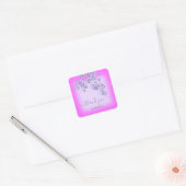 Dank Naam Glitter Bruids Sweet 16e Violet Roze Vierkante Sticker (Envelop)
