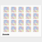 Dank Naam Holografisch Bloem Glitter Stofblauw Vierkante Sticker (Vel)