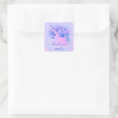 Dank naam holografisch roze bruids- koninklijk bla vierkante sticker (Tas)