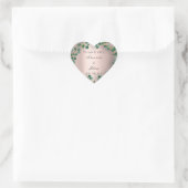 Dank Naam Roos Hart Eucalyptus Groen Bruiloft Sticker (Tas)