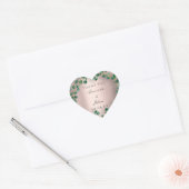 Dank Naam Roos Hart Eucalyptus Groen Bruiloft Sticker (Envelop)
