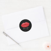 Dank Naam Sweet16th Bruids Zwart Rood  Kus Lippen Ronde Sticker (Envelop)