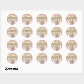 Dank Name 31e Verjaardagsfeest Glitter Drips Roos Ronde Sticker (Vel)