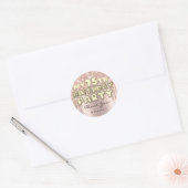 Dank Name 75e verjaardagsfeestje Glitter Drips Roo Ronde Sticker (Envelop)
