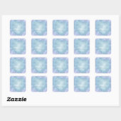 Dank Name Blauw Aqua Bruiloft Pastel Bruids- Sweet Vierkante Sticker (Vel)