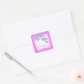 Dank Name Glitter Bruidsfeest Sweet 16e Paars Roze Vierkante Sticker (Envelop)