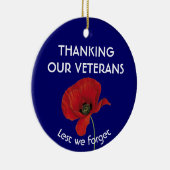 DANK ONZE VETERANEN ZOLANG we Poppie vergeten Keramisch Ornament (Rechts)