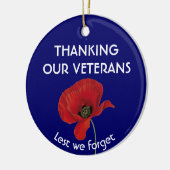 DANK ONZE VETERANEN ZOLANG we Poppie vergeten Keramisch Ornament (Links)